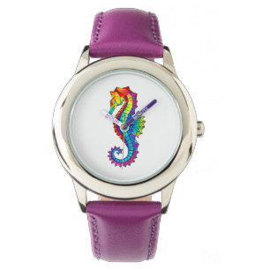 Rainbow Polygonal Seahorse Watch