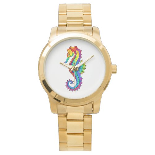 Rainbow Polygonal Seahorse Watch