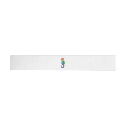 Rainbow Polygonal Seahorse Wrap Around Label