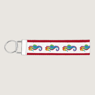 Rainbow Polygonal Seahorse Wrist Keychain