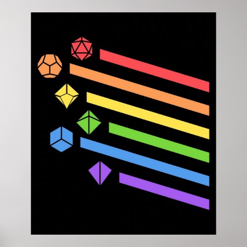 Rainbow Polyhedral Dice Set Poster