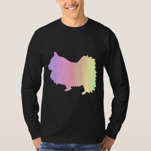 Rainbow Pomeranian Dog Outline T_Shirt