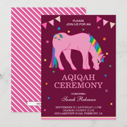 Rainbow Pony Baby Girl Aqiqah