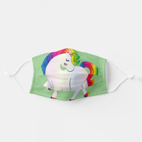 Rainbow pony mask for girls for virus protection