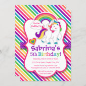 Rainbow Pony Unicorn Birthday Party Invitation (Front/Back)