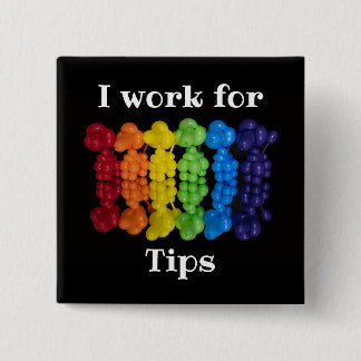 Rainbow Poodle Dog Tips Button