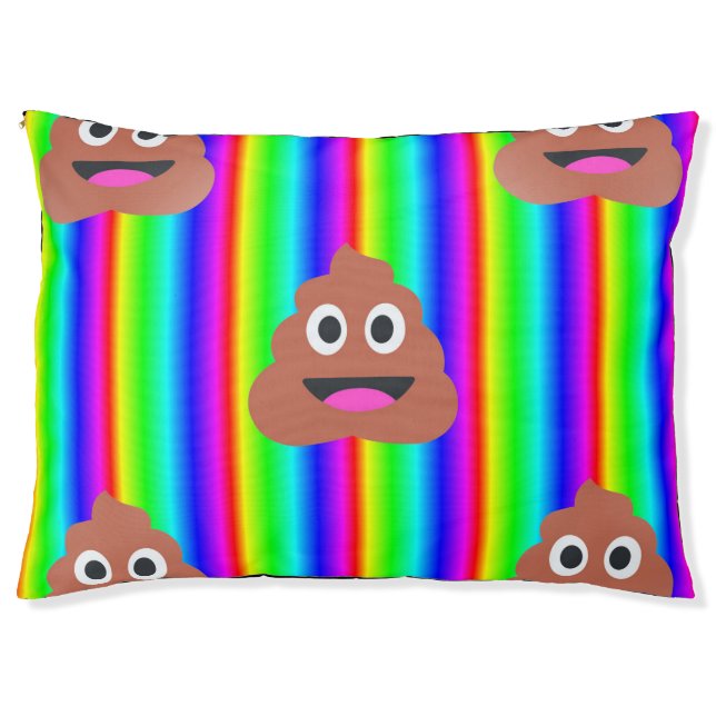rainbow poop emoji animal puppy pet dogbed dog bed (Front)
