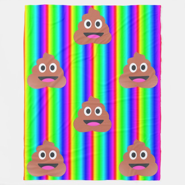 rainbow poop emoji blanket (Front)