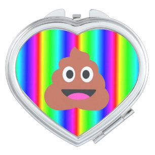 rainbow poop emoji compact purse makeup mirror