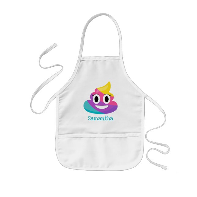 Rainbow Poop Emoji Kids' Apron (Front)