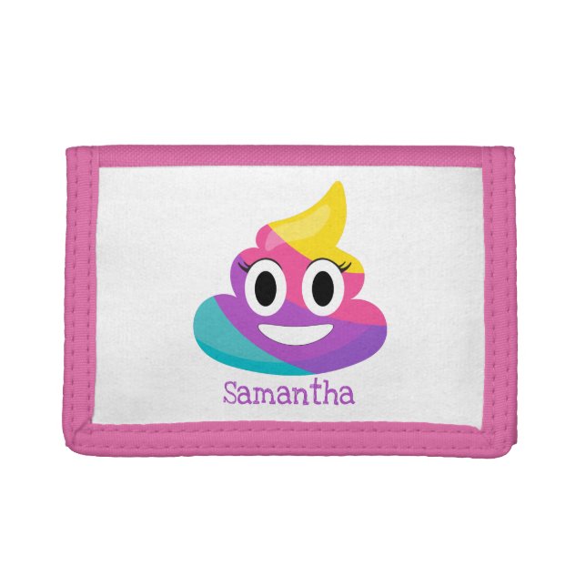 Rainbow Poop Emoji Kids Wallet (Front)