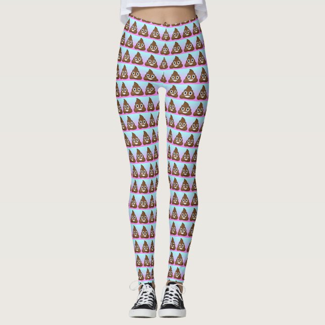 Rainbow Poop Emoji Leggings (Front)