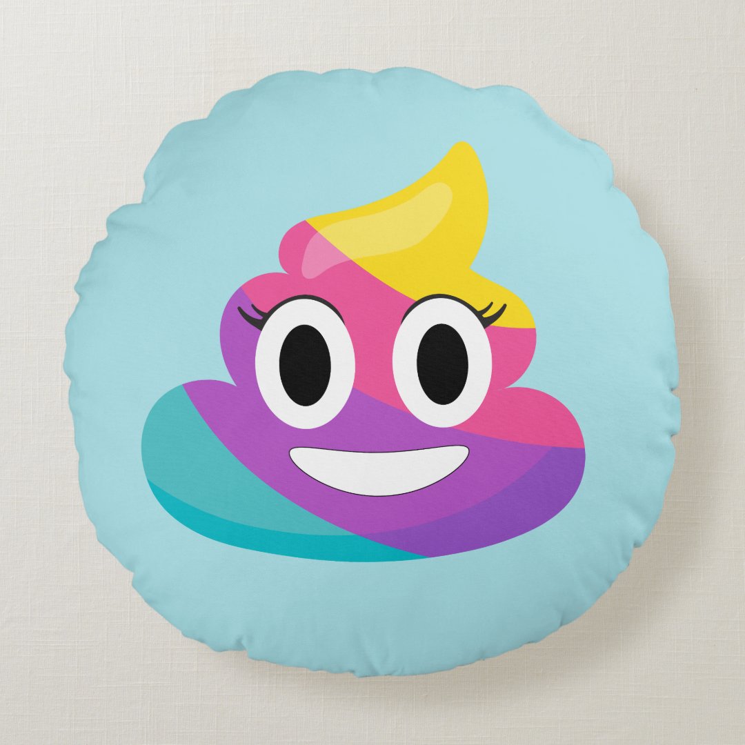 Rainbow Poop Emoji Pillow | Zazzle