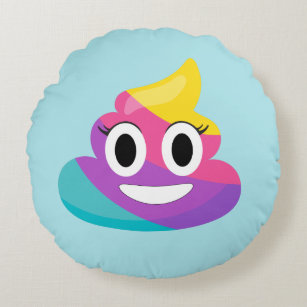 rainbow poop emoji pillow