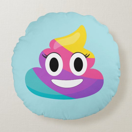 rainbow poop emoji pillow justice