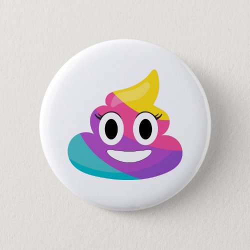 Rainbow Poop Emoji Pinback Button