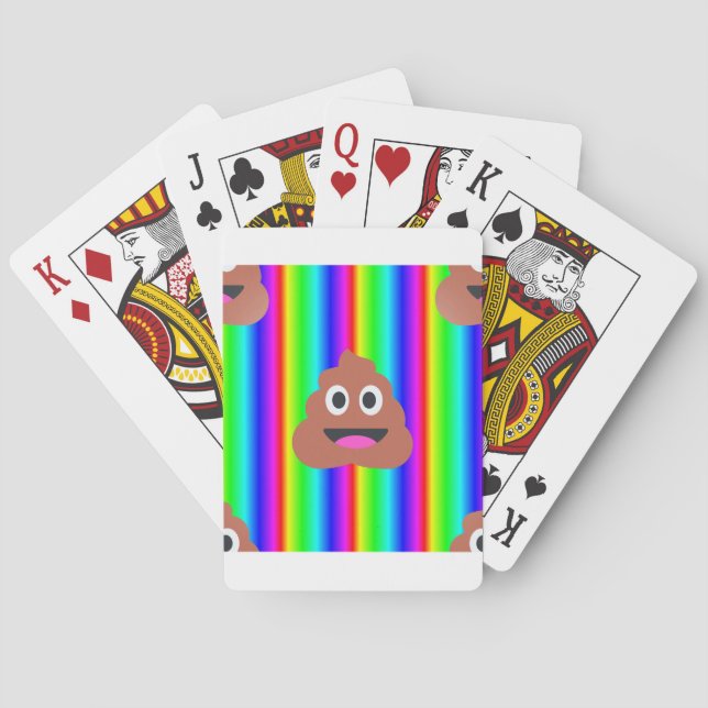 rainbow poop emoji poker cards (Back)