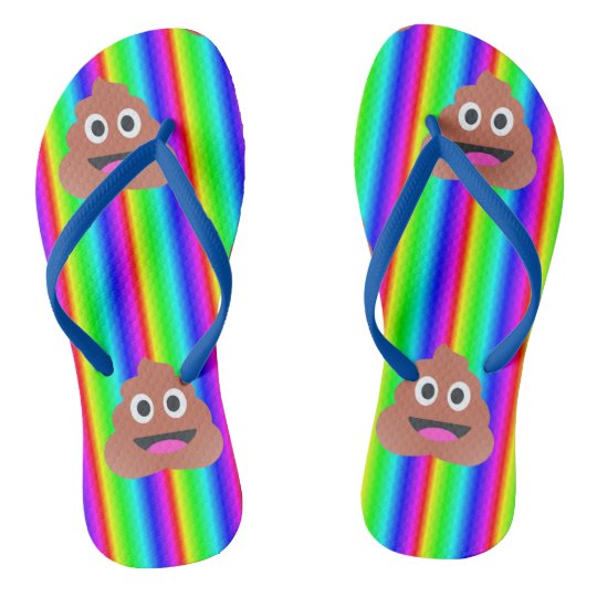 rainbow poop emoji shoes flip flops sandals