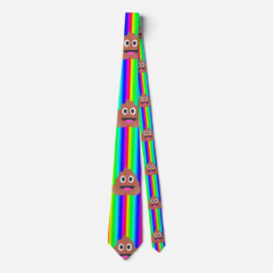 rainbow poop emoji tie