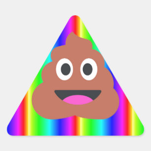 rainbow poop emoji triangle sticker