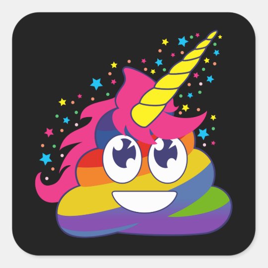 Rainbow Poop Emoji  Unicorn  Stickers  black Zazzle com