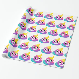 Rainbow Poop Emoji Wrapping Paper