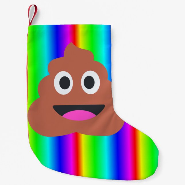rainbow poop emoji xmas christmas stocking (Front)