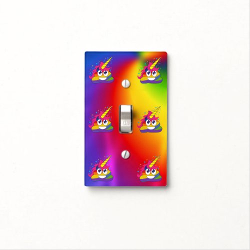 Rainbow Poop Unicorn Emoji Light Switch Cover