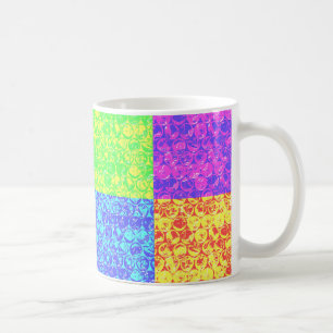 Rainbow pop art bubble wrap coffee mug