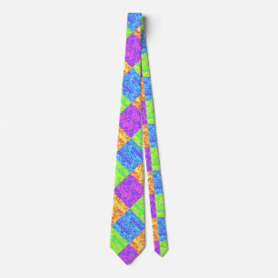 Rainbow pop art bubble wrap tie