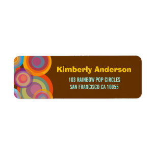 Rainbow Pop Circles Colorful & Fun Address Labels