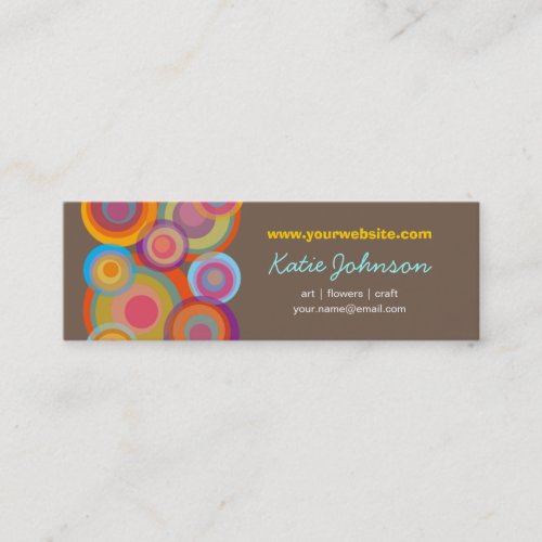 Rainbow Pop Circles Colorful Retro Fun Groovy Chic Business Cards