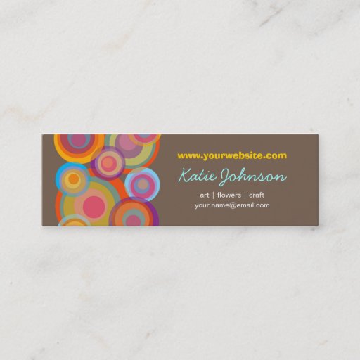 Customizable Rainbow Pop Circles Colorful Retro Fun Groovy Chic Business Cards