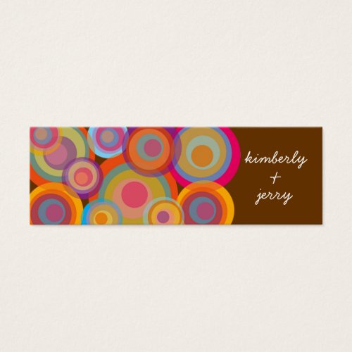 Rainbow Pop Circles Fun Groovy Thank You Gift Tag Business Cards
