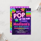 Rainbow Pop Fidget Birthday Invitation for Girls