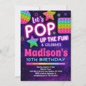 Rainbow Pop Fidget Birthday Invitation for Girls (Front)
