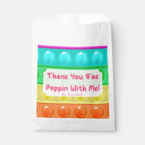 Rainbow Pop It Fidget Bubble Birthday Party Invita Favor Bag