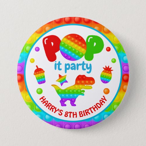Rainbow Pop It Fidget Toy Birthday Party Button