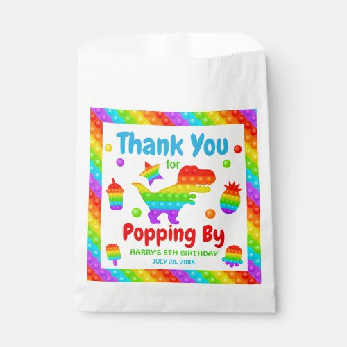 Rainbow Pop It Fidget Toy Birthday Party Favor Bag
