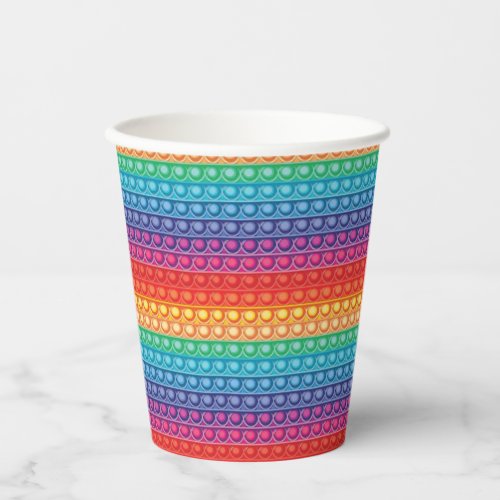 Rainbow Pop It Fidget Toy Pattern   Paper Cups