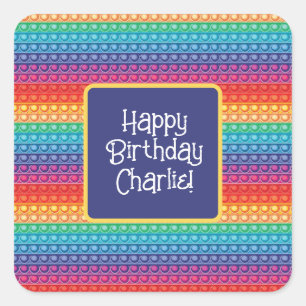 Rainbow Pop It Fidget Toy Pattern Personalized Square Sticker
