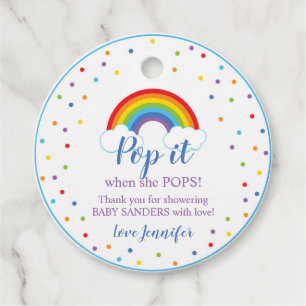 Rainbow Pop it when she Pops Favor Tags