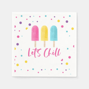 Rainbow Pop Let's Chill Birthday Napkins