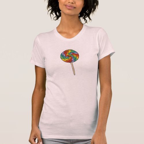 Rainbow Pop Pride Lollipop Candy Lolly Sweet T_Shirt