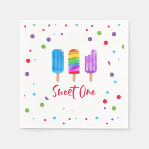 Rainbow Pop Sweet One 1st Birthday Napkins