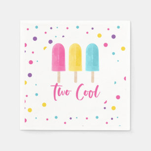 Rainbow Pop Two Cool 2nd Birthday Napkins