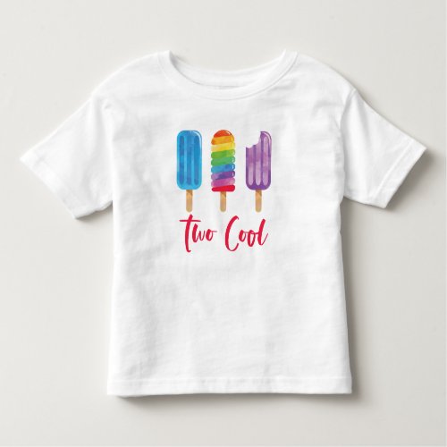 Rainbow Pop Two Cool summer 2nd Birthday Toddler T_shirt