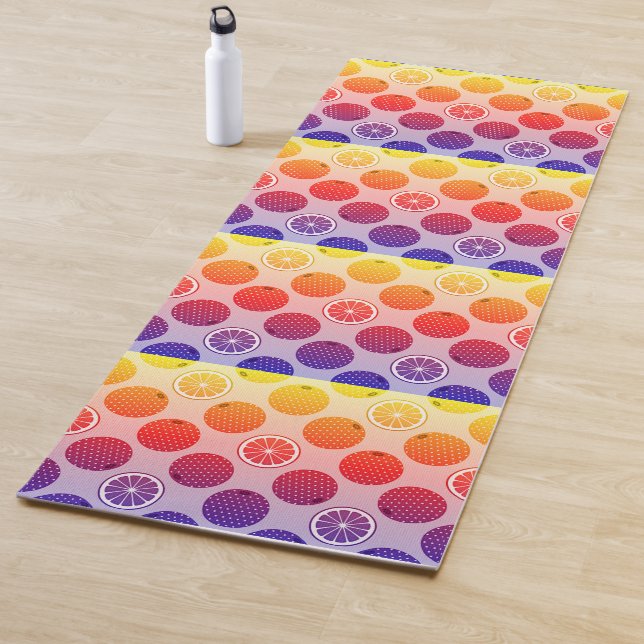 Rainbow PopArt Citrus Yoga Mat (In Situ)