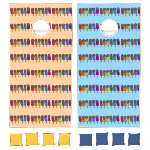 Rainbow Popsicle Parade Cornhole Set
