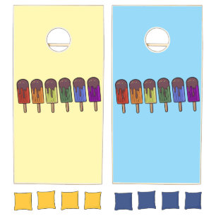 Rainbow Popsicle Parade Cornhole Set